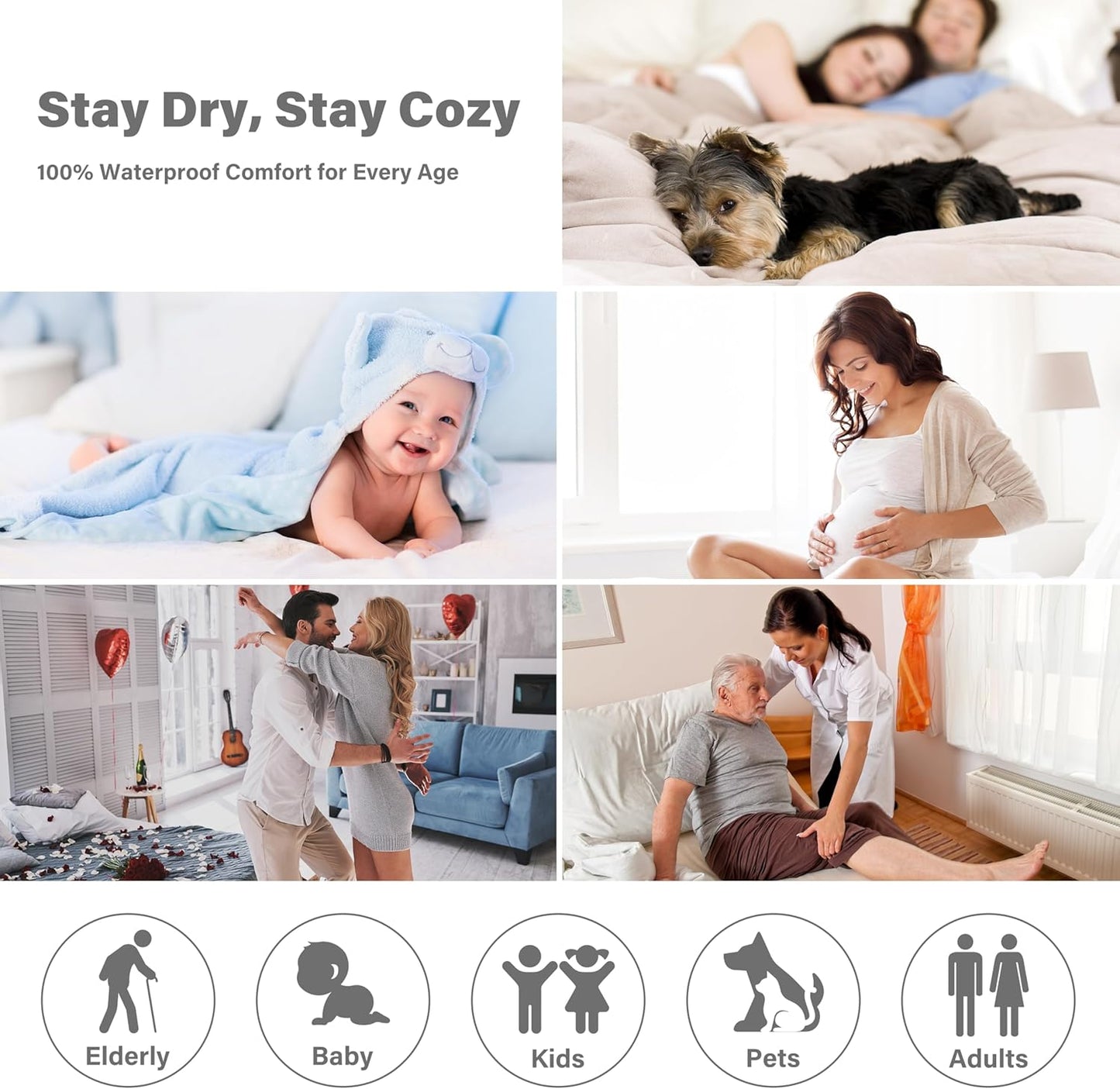 Waterproof Bed Blanket, Washable Leakproof Bed Cover, Reversible Protector Blanket for Couch Sofa, Stain Proof Blanket Pad, 80X60 Inches, Brown
