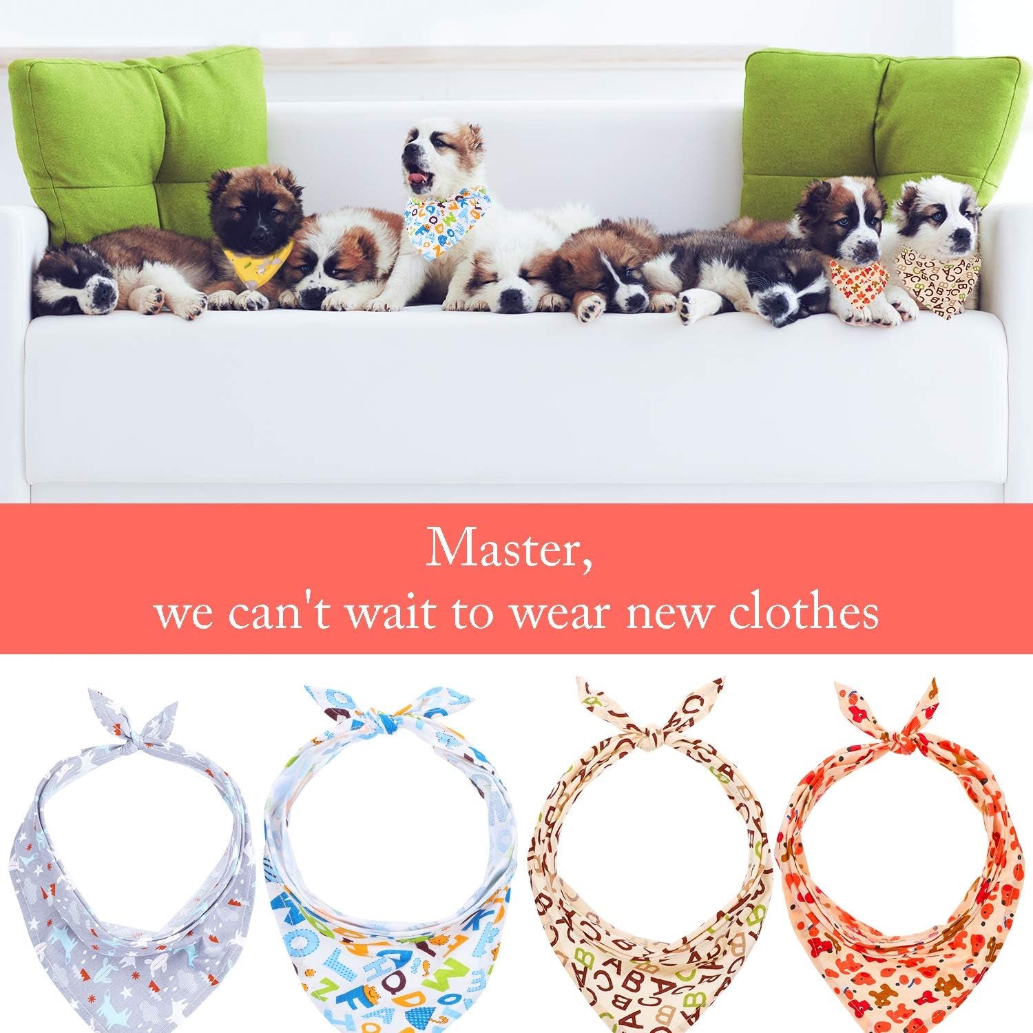 12 Piece Dog Bandanas Plaid Dog Scarf Pet Triangle Bibs Adjustable Accessories Bulk Kerchief Buffalo Plaid Bandanas Decor for Small or Medium Cat Dog Pet (Animal Letter)